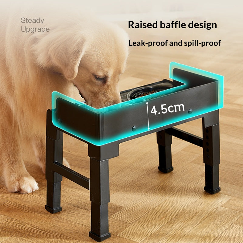 Bol en acier inoxydable grand chien réglable élevé