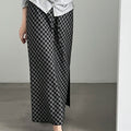 Femme Designer-Style Plaid Élastique-Waist Couleur-Block Jupe à carreaux