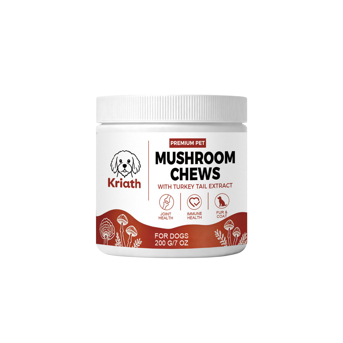 Kriath Mushroom Comprimés à croquer pour chiens