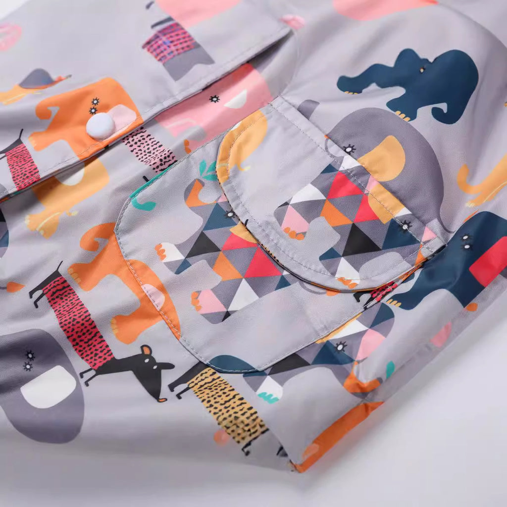 Veste d'extérieur imprimée à capuche pour enfants