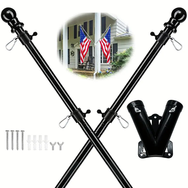 Mur suspendu extérieur 18 M 6ft Cinq sections en acier inoxydable Flagpoles
