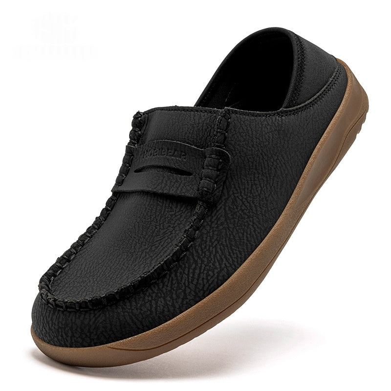 Hommes Minimaliste Versatile Léger Souple et Non-dérapant Chaussures Casual en cuir