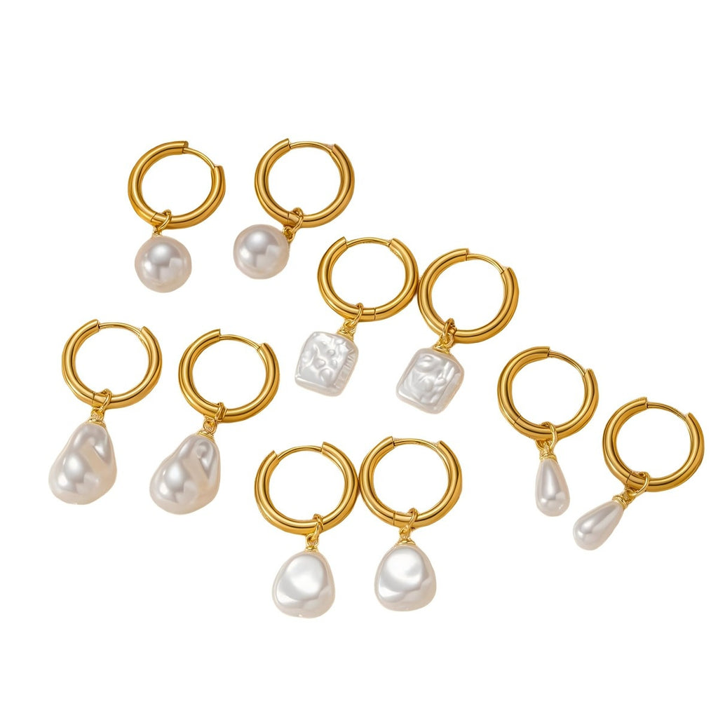 Style français Vintage Perle Oreille clips Non-fading