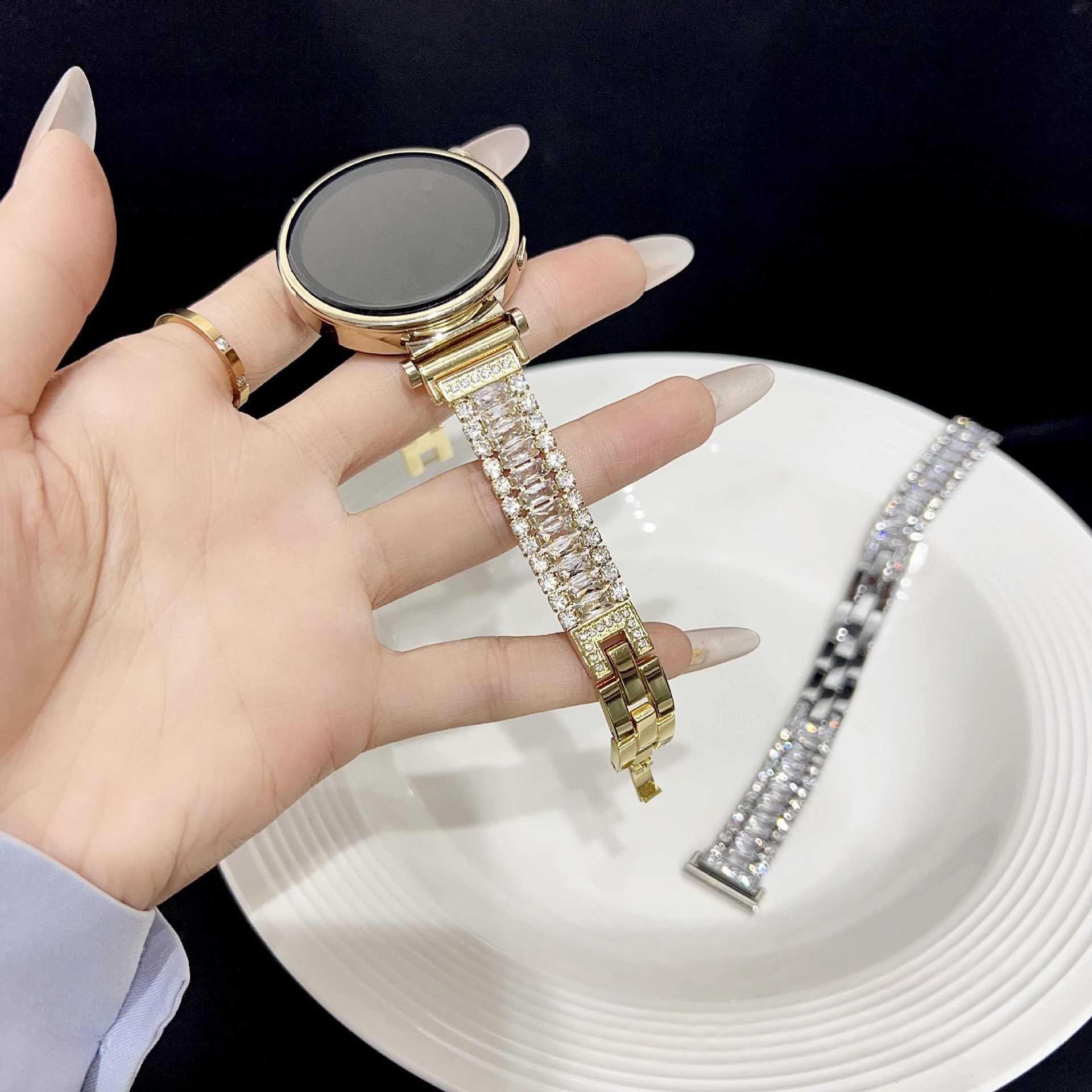Shiny Zircon bracelet de montre en métal pour Apple Watch Series 10 11 Ultra - Fashionable Str pour femme