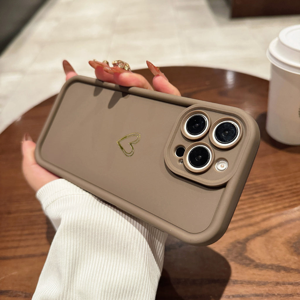 Étui de protection pour l'amour simple avec couverture téléphonique en acier givré de sable