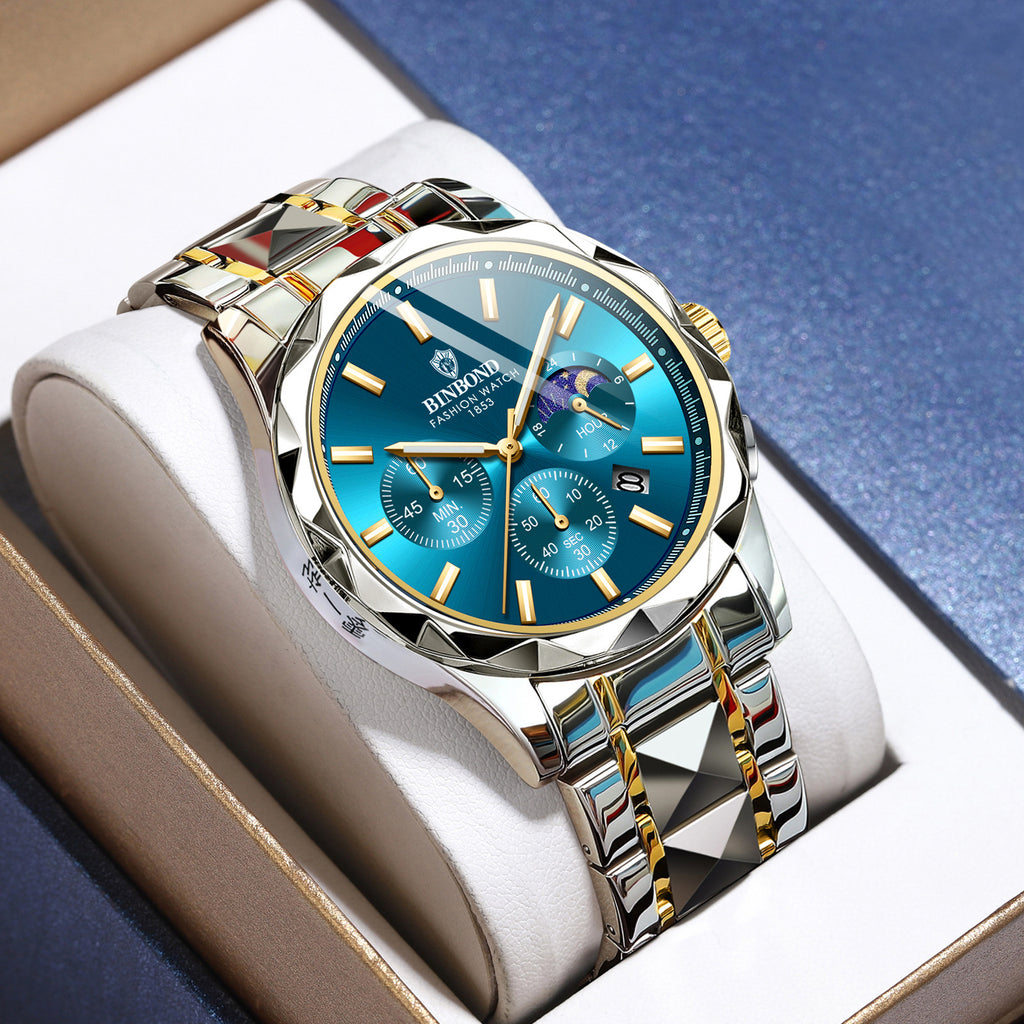 Montres pour hommes à boucle papillon multifonctionnelle