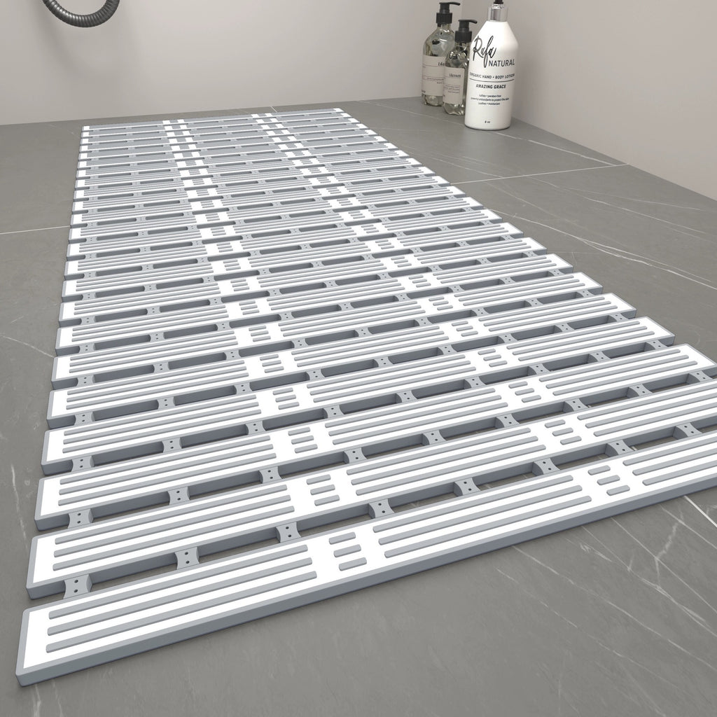 Tapis antidérapant pour salle de bains en bambou