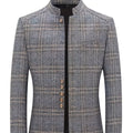 Veste de costume en Plaid pour hommes avec collier