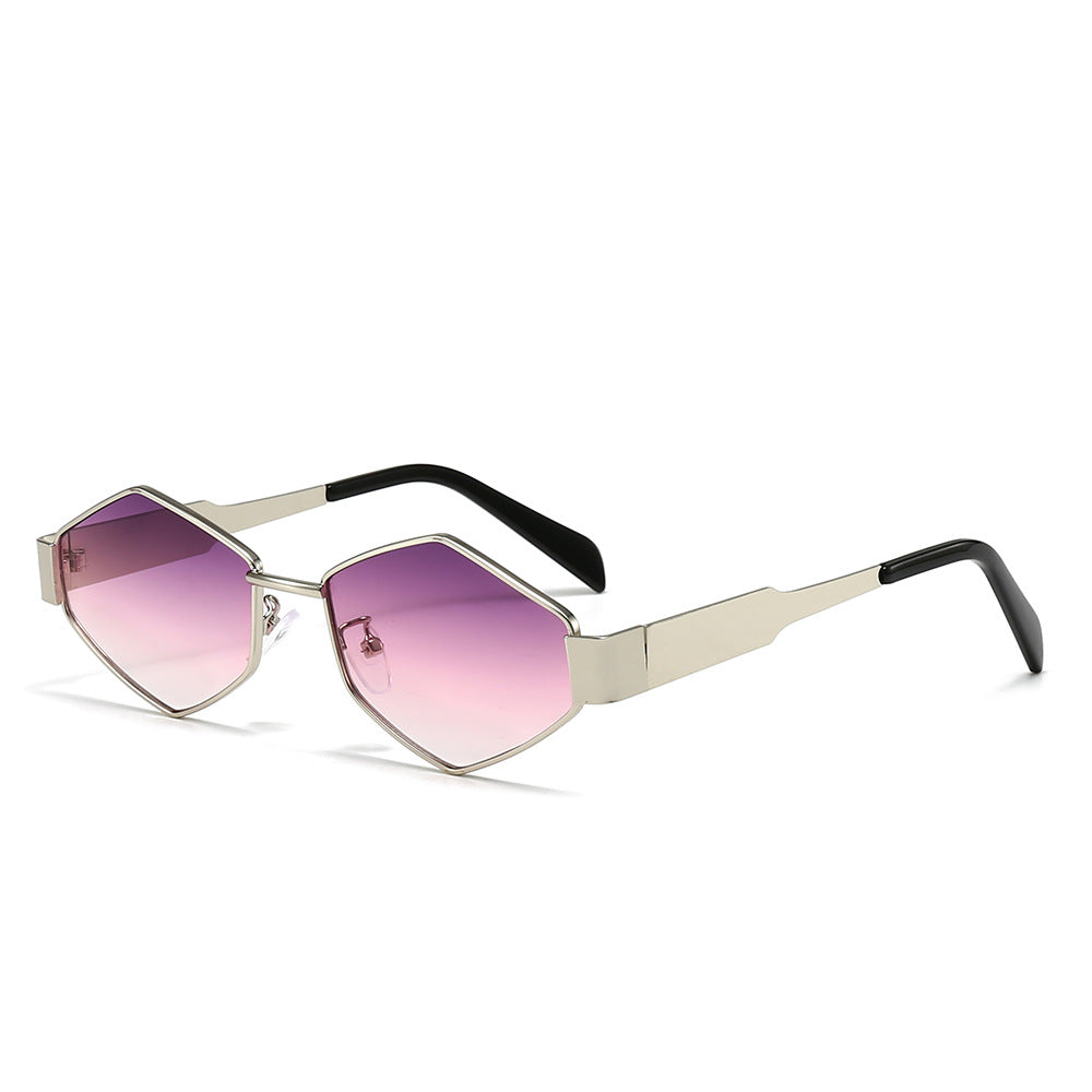 Cool Square Mode Polygon Rhombus Lunettes de soleil en métal