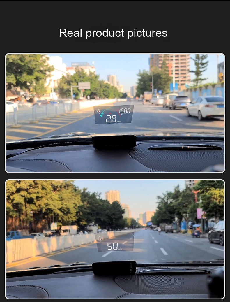 Affichage tête vers le haut Voiture GPS Vitesse universelle Compass HD Projecteur Version E-dog
