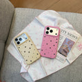 Perles en cuir Design Creative Phone Case Couverture de protection couleur unie