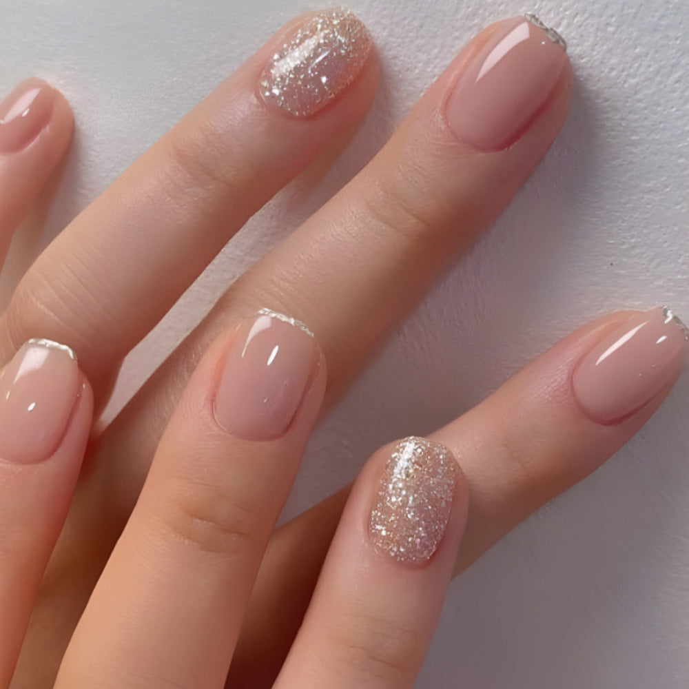 Poudre de velours pur carré 24-pièces avec gouttière et shimmer design Nail Art Set