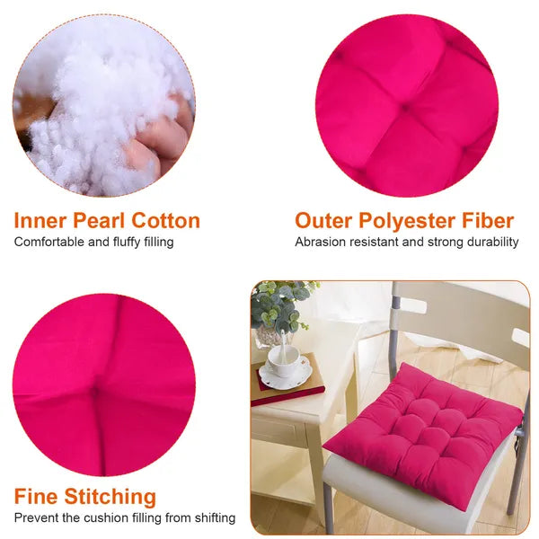 Coussin de chaise 4Pcs 17.72x17.72x2.37in Soft Tie sur les tapis carrés pour la maison