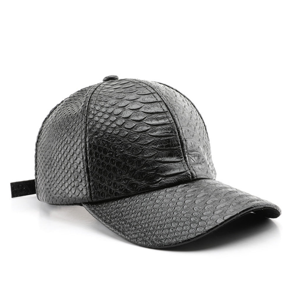 Tableau lumineux monochromatique PU en cuir réglable Tendance Casual Casquette de baseball convenant pour Out