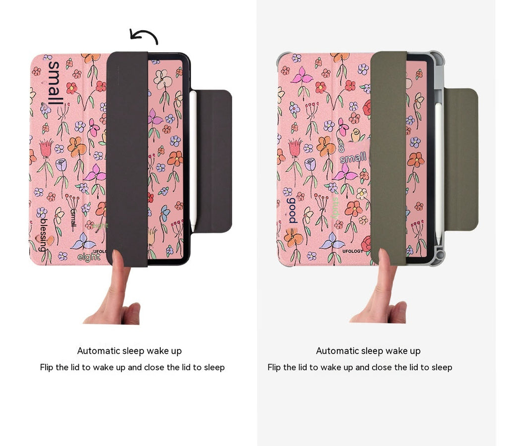 Étui de protection à double face de fleur plissée original
