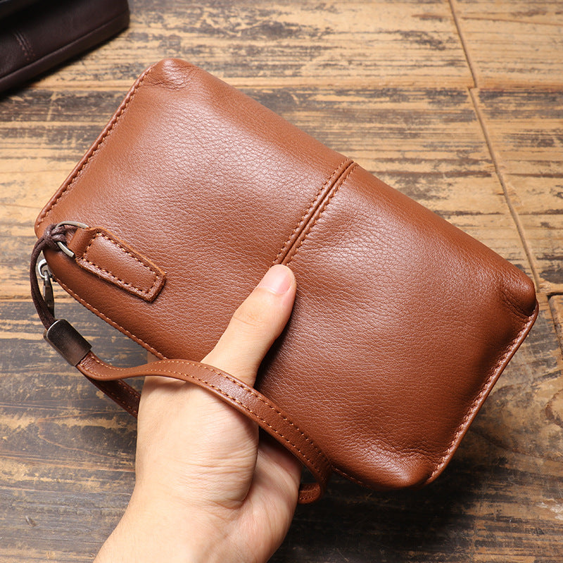 Clutch en cuir véritable pour hommes