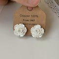 Boucles d'oreilles élégantes femmes Retro Shell Flower Stud