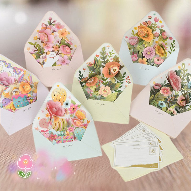 Enveloppe de cartes de voeux de Bénédiction 3D Blossom moyen