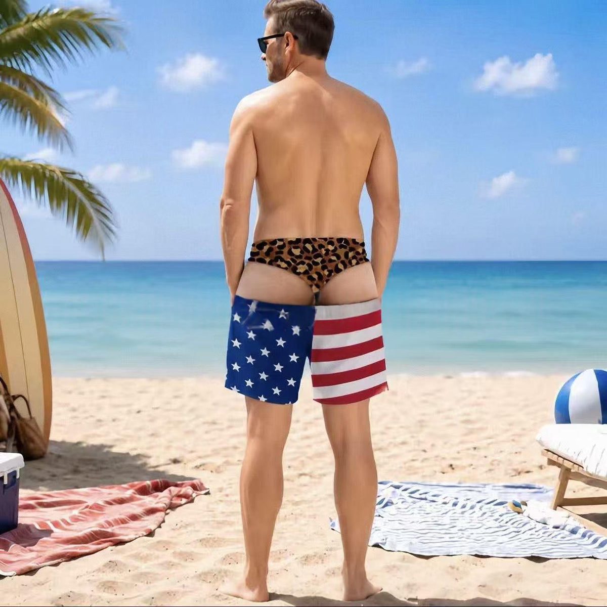 Sous-vêtements de plage pour hommes Bowknot