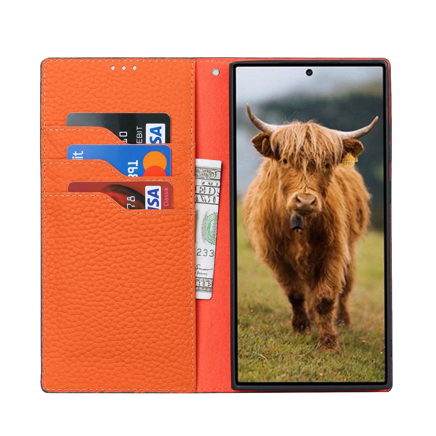 Étui de téléphone portable en cuir S25Ultra
