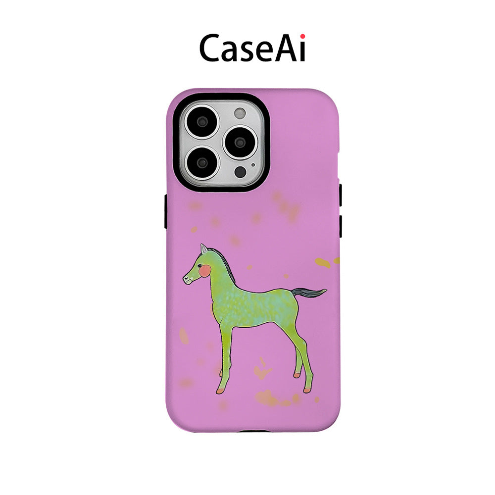 Caricature créative Imprimé 2-en-1 Étui téléphonique