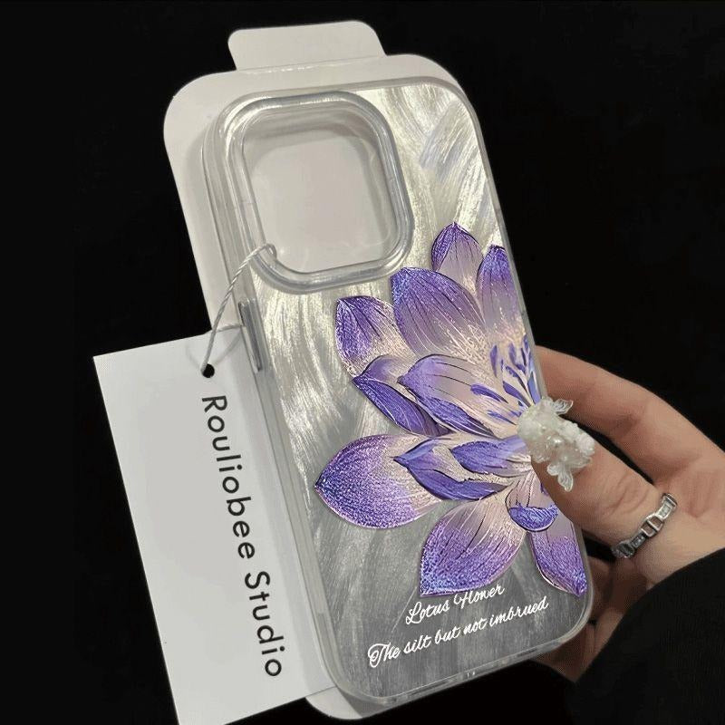 Lotus Bleu Léger Luxury Senior Fairy Étui téléphonique tout compris