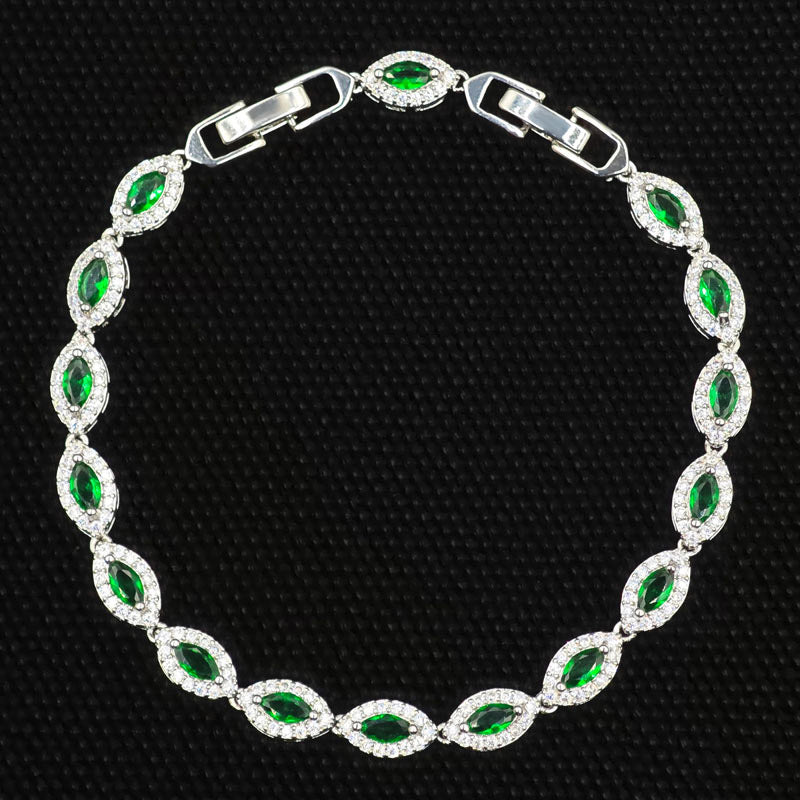 Bracelet de tennis Marquise Zircon de luxe Elégant argent ton cristal bijoux femmes party mer