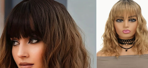 Gradient Gold Figure-huit Bangs avec de grandes vagues