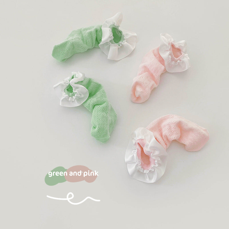 Le printemps et l'été version coréenne de la fine section de la dentelle princesse calf chaussettes