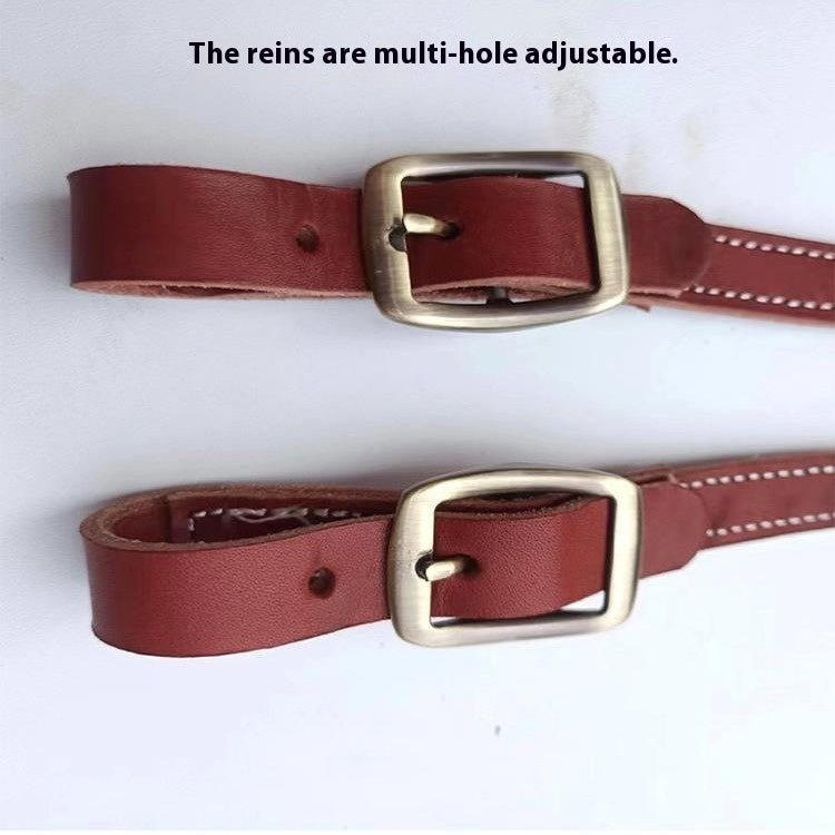 Cheval Halter Pure Cowhide Équipement Dragon Couverture métal Buckle Élégant
