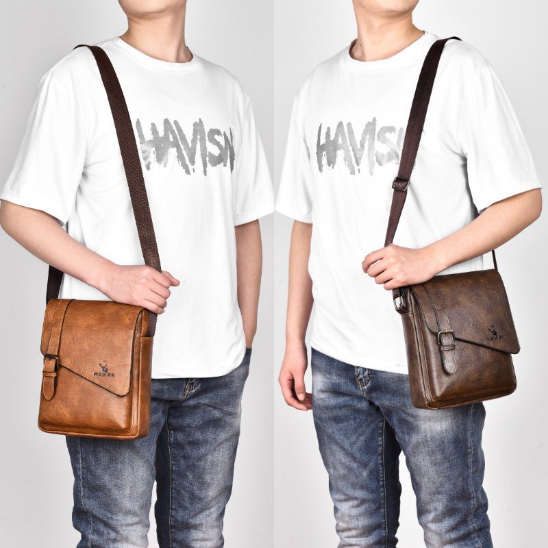 Sac transversal casual rétro homme de grande capacité
