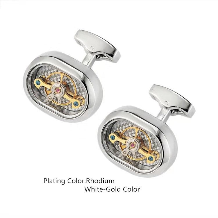 Mouvement Tourbillon Homme Boutons de manchette Gun Noir Français