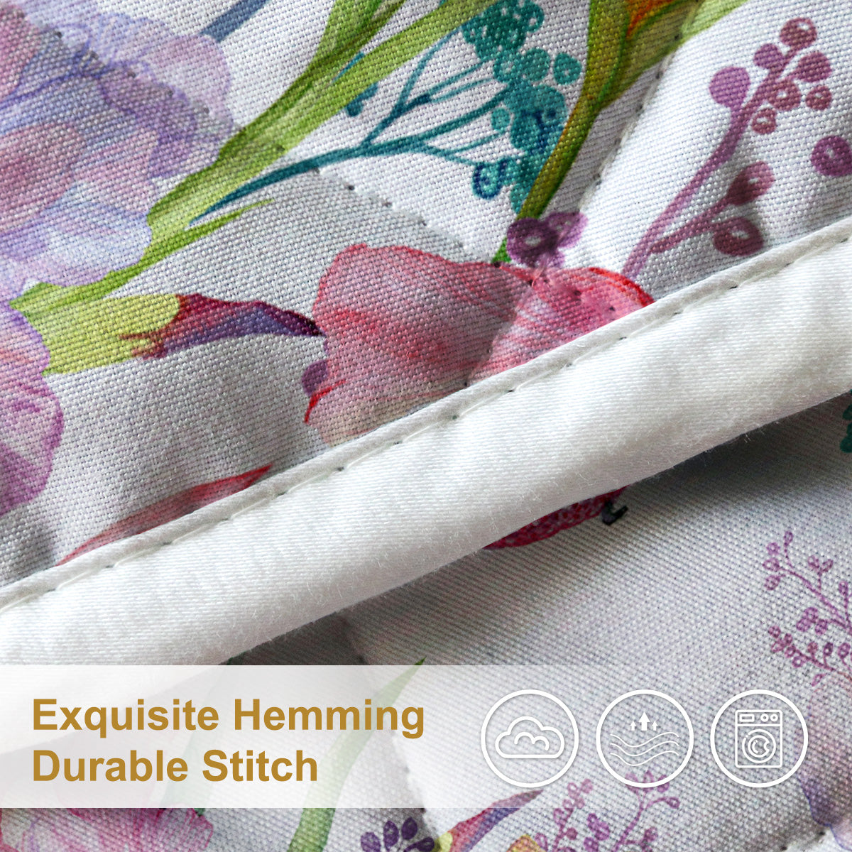 Hummingbird Pattern Quilt Set Microfiber Soft Lightweight Tropical Bird Bedding Set