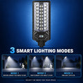 Solar Powered Motion Sensor Outdoor Light W7114 3 Noir pour Garden Yard Street Wall LED