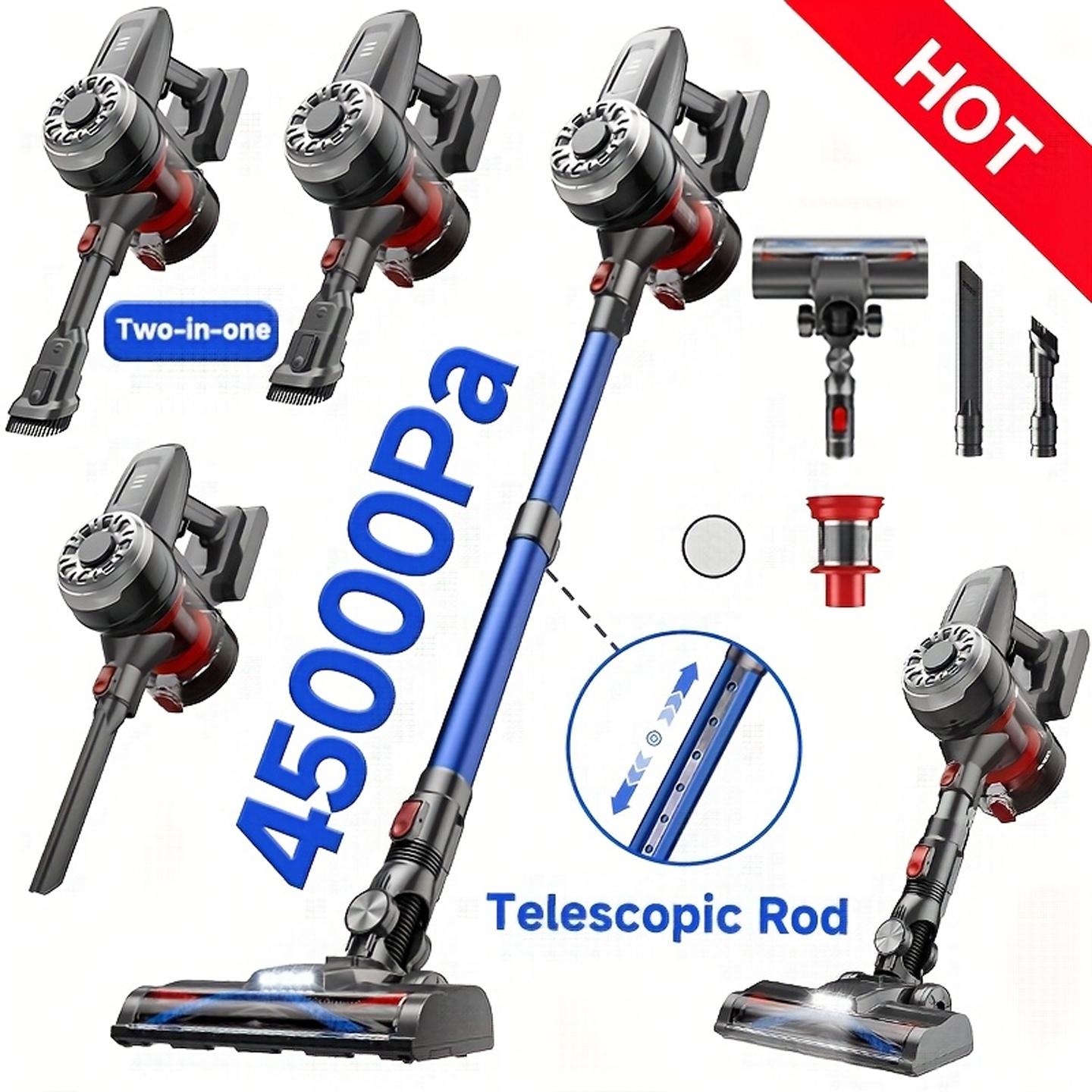 Aspirateur vert clair 8-en-1 sans fil. Suction puissante