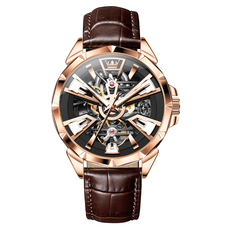 Montre mécanique automatique homme montre Hollow étanche
