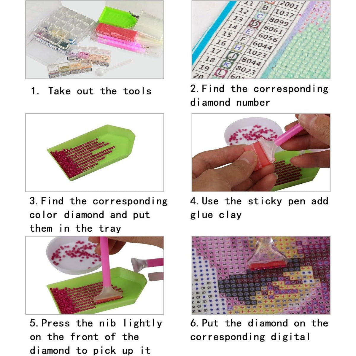 Ensemble d'outils de peinture au diamant de 59 pièces