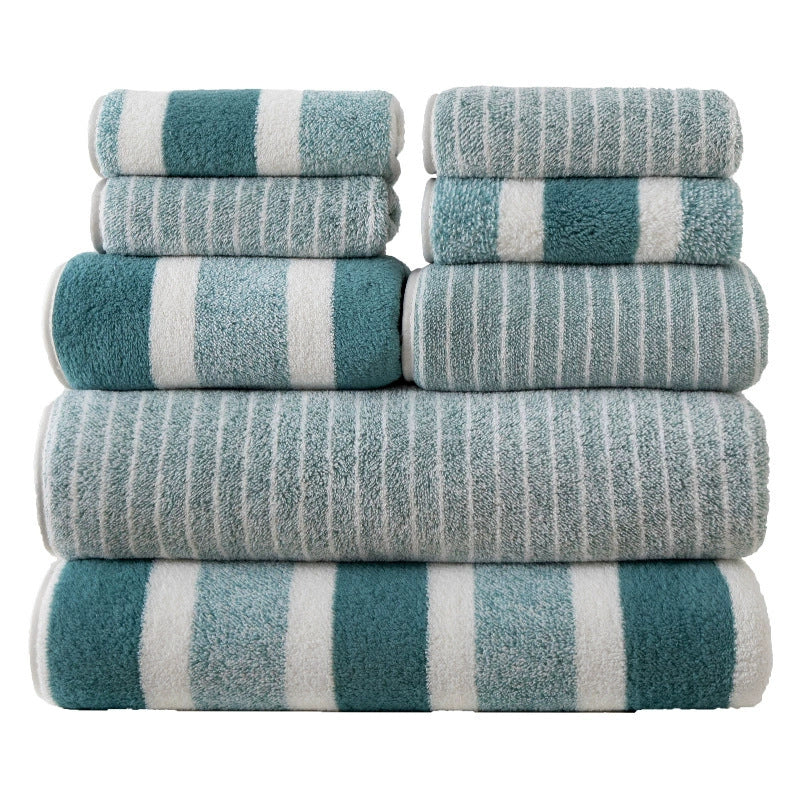 Toile de corail Double face Épaisseur 8 pièces Ensemble Serviettes Écharpe carrée