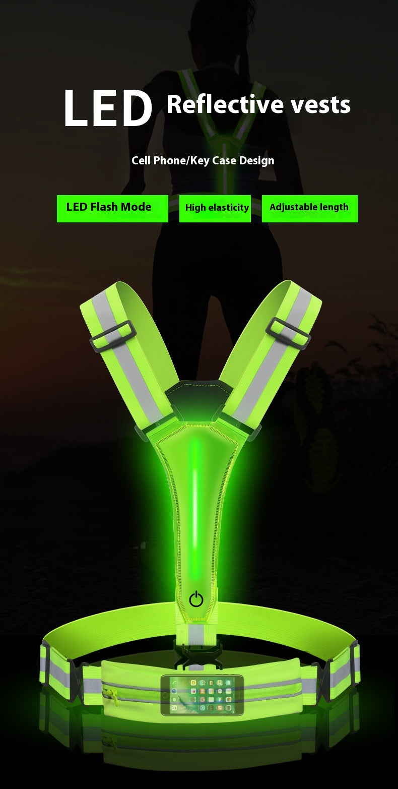 Course de nuit et vélo Veste réfléchissante avec Glow rechargeable