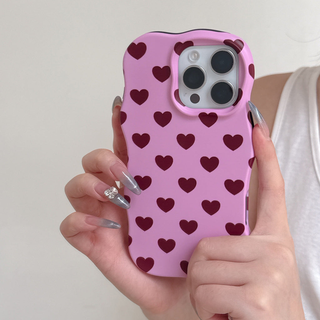 Plein écran Little Heart Matte Wave Phone Case