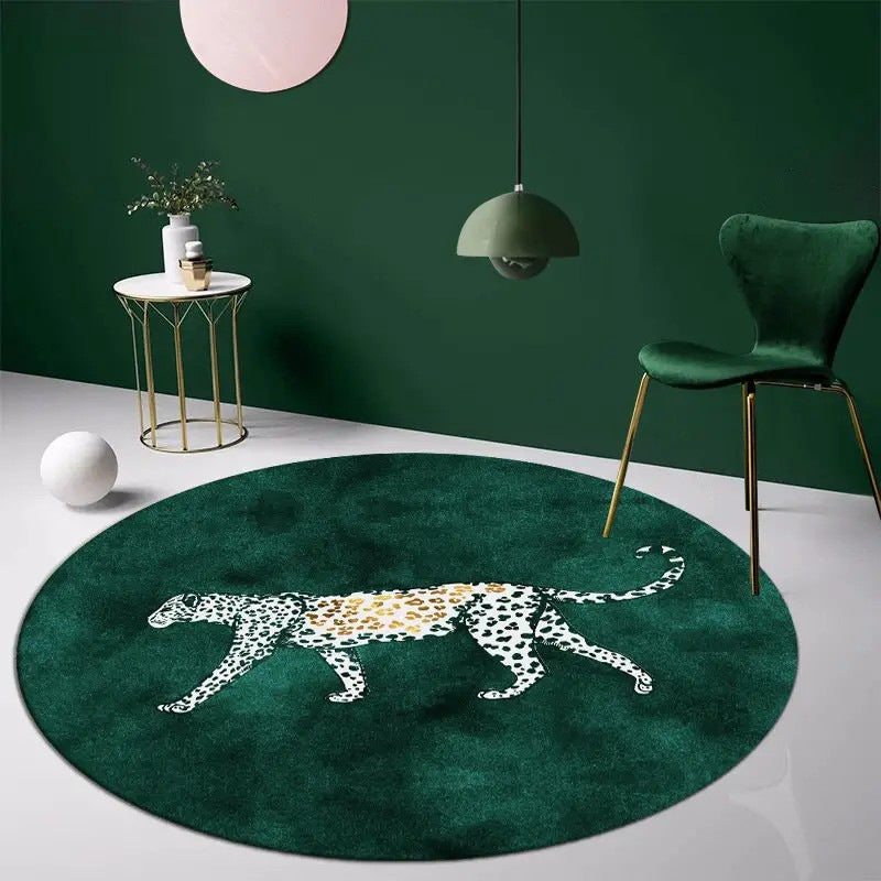 Tapis de velours en cristal retro Léopard américain