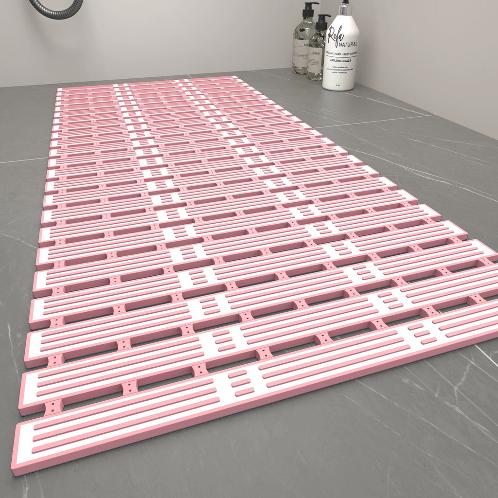 Tapis antidérapant pour salle de bains en bambou
