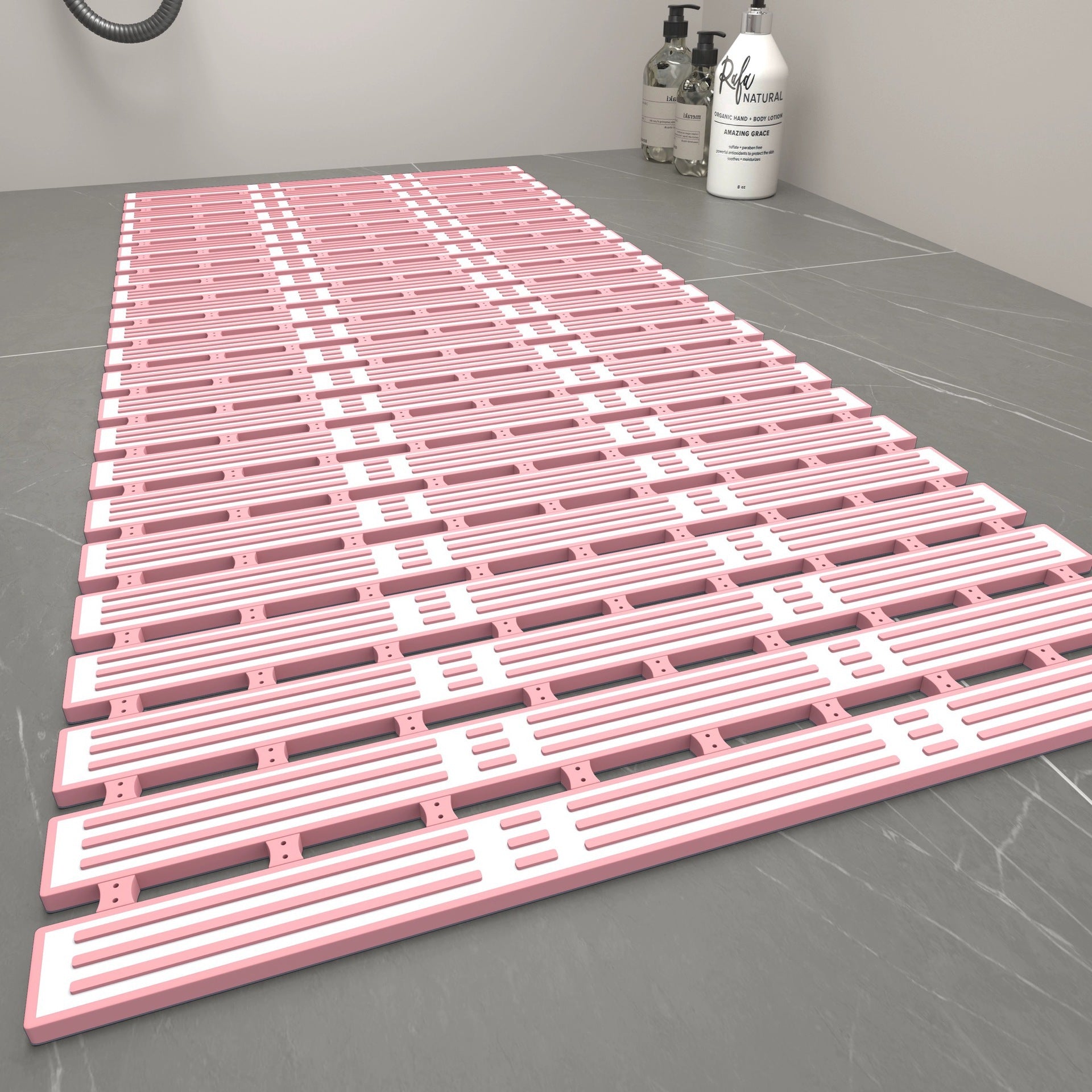 Tapis antidérapant pour salle de bains en bambou