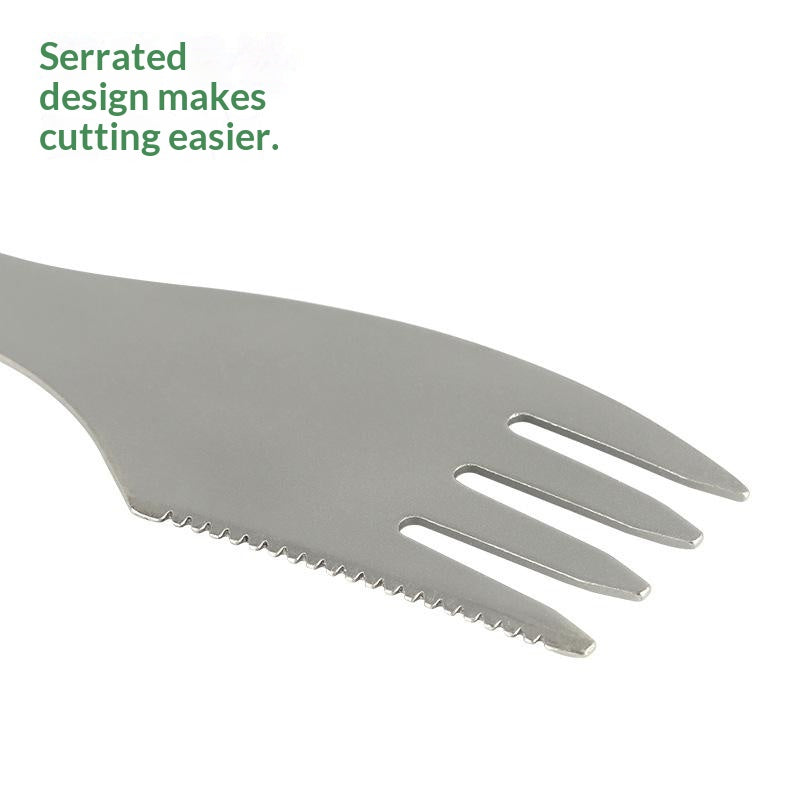 Fourche à couteau en titane pur et couverts multifonctionnels à trois en un