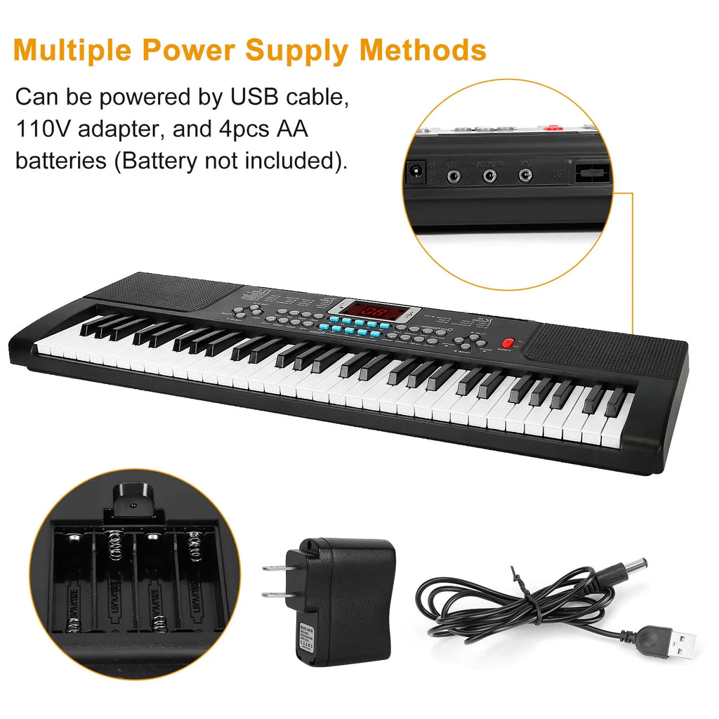 Jouet de piano pour enfants multifonctionnel 61 - clavier électronique avec 16 tons