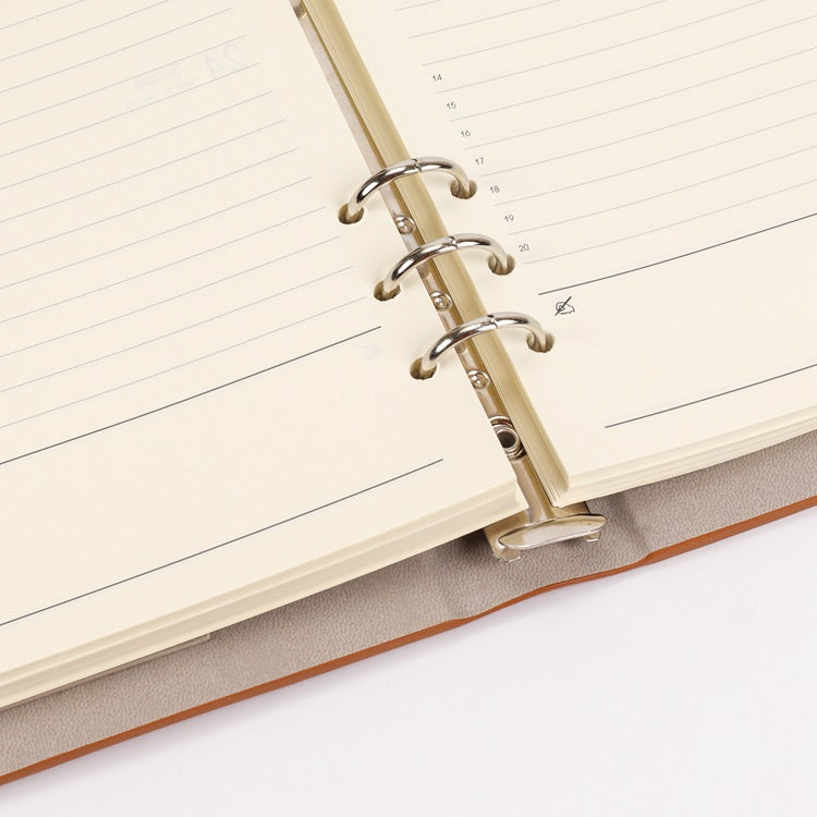 Pages intérieures de carnets à feuillets mobiles avec plan mensuel