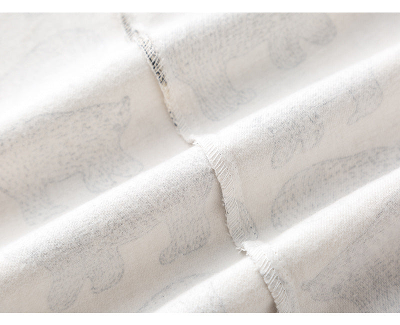 Polar Ours imprimé chaud brossé Flannel Pure Cotton Couple Maison Porter la combinaison