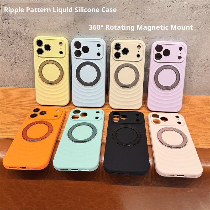 Étui de téléphone en silicone liquide à motif Wavy