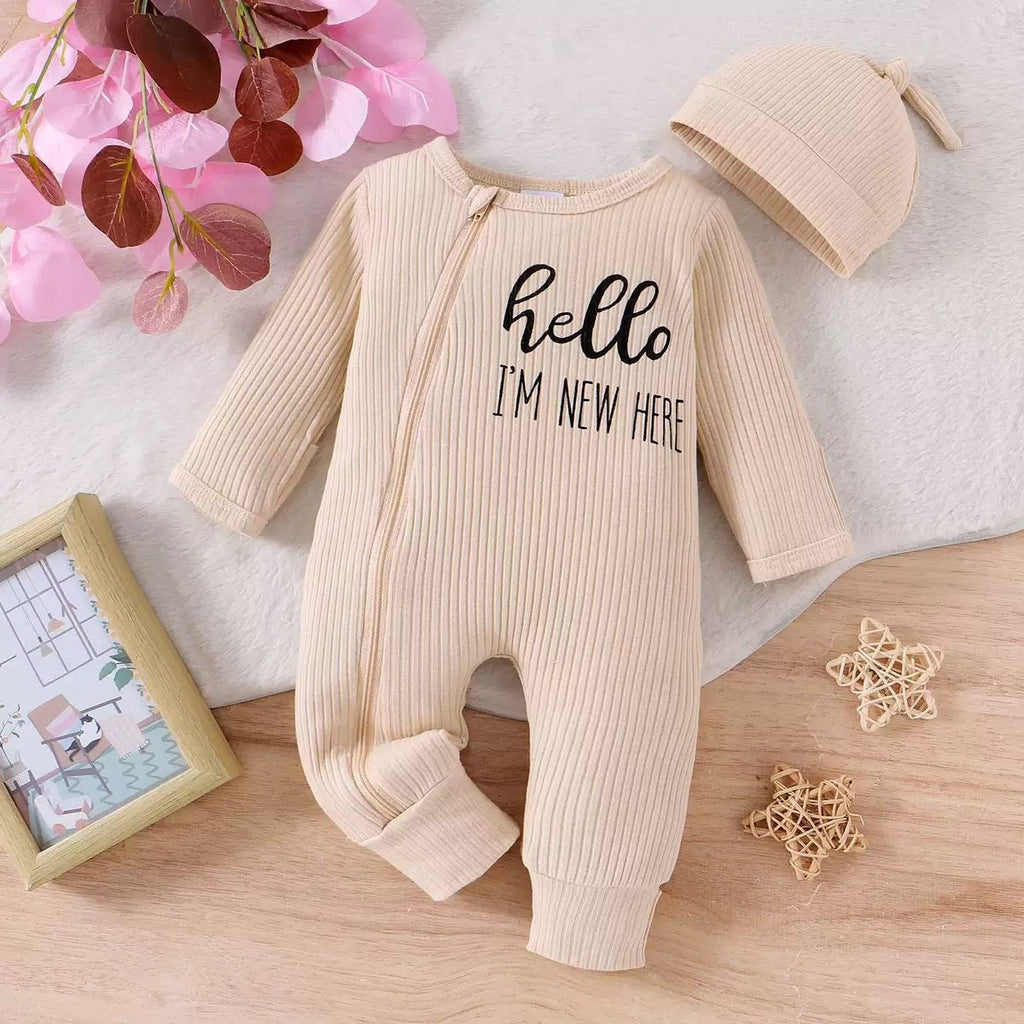 Outfit casual d'automne brodé pour les nouveaux-nés