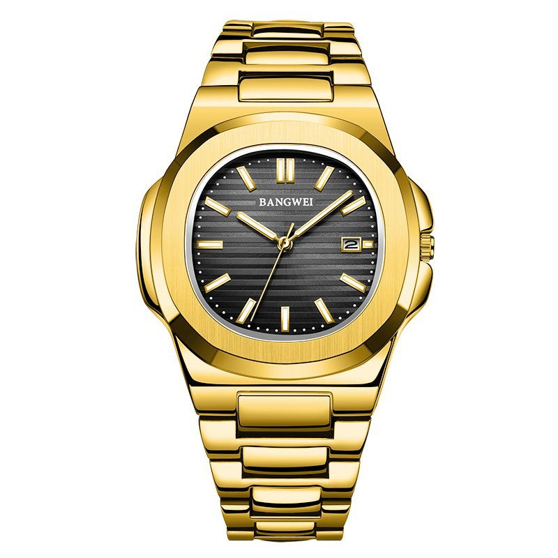 Mode Ceinture en acier Calendrier Lumineux Montres Hommes